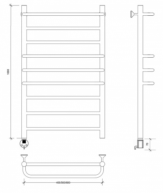 Полотенцесушитель электрический Secado Модена 2 100x50 хром