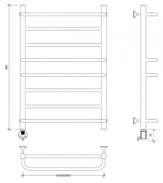 Полотенцесушитель электрический Secado Модена 2 80x50 хром