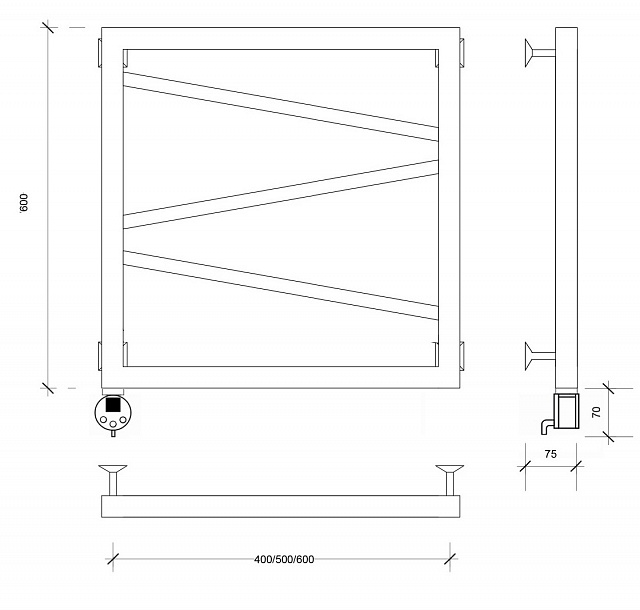 Полотенцесушитель электрический Secado Мирано 60x50 белый матовый