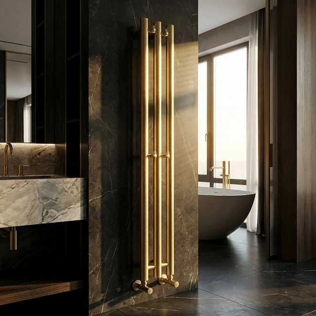 Дизайн-радиатор электрический Secado Бергамо 3К 1800x140 золото матовое