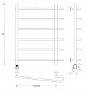 Полотенцесушитель электрический Secado Венеция 2 80x50x60 черный матовый
