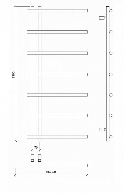 Полотенцесушитель водяной Secado Виано 120x7x50 белый матовый
