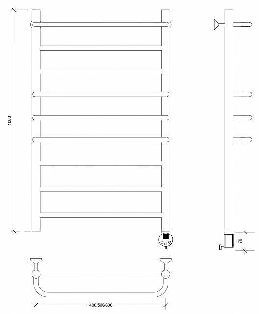 Полотенцесушитель электрический Secado Модена 2 100x50 хром