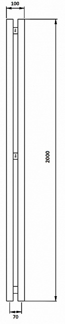 Дизайн-радиатор водяной Secado Бергамо 2К 2000x70 хром