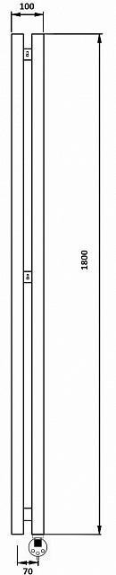 Дизайн-радиатор электрический Secado Бергамо 2К 1800x70 белый матовый