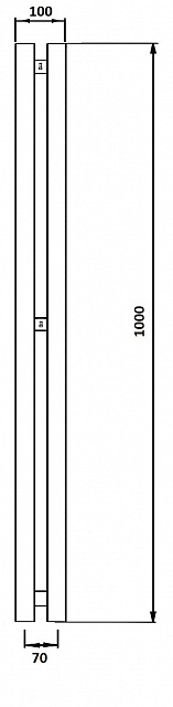 Дизайн-радиатор водяной Secado Бергамо 2К 1000x70 хром