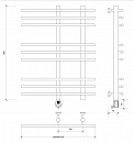 Полотенцесушитель электрический латунный Secado Турин 3 80x20x70 бронза