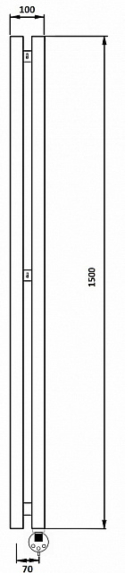 Дизайн-радиатор электрический Secado Бергамо 2К 1500x70 белый матовый