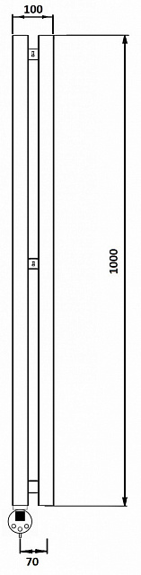 Дизайн-радиатор электрический Secado Бергамо 2К 1000x70 белый матовый