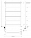 Полотенцесушитель электрический Secado Агата 1 СП 80x40 черный матовый