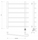 Полотенцесушитель электрический Secado Венеция 2 80x50x60 черный матовый