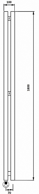 Дизайн-радиатор электрический Secado Бергамо 2К 1800x70 белый матовый