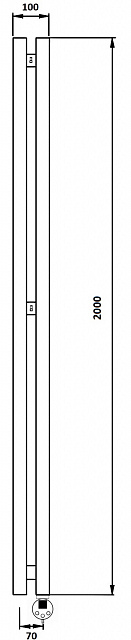 Дизайн-радиатор электрический Secado Бергамо 2К 2000x70 графит