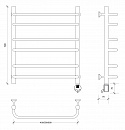 Полотенцесушитель электрический Secado Мерида 2 60x50 хром