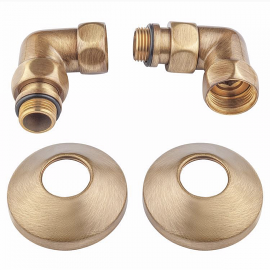 Комплект углового подключения для полотенцесушителя Secado 3/4"x1/2" БРОНЗА