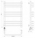 Полотенцесушитель электрический Secado Мерида 3 80x60 черный матовый