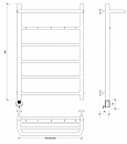 Полотенцесушитель электрический Secado Триада 1 КСП 80x40 черный матовый